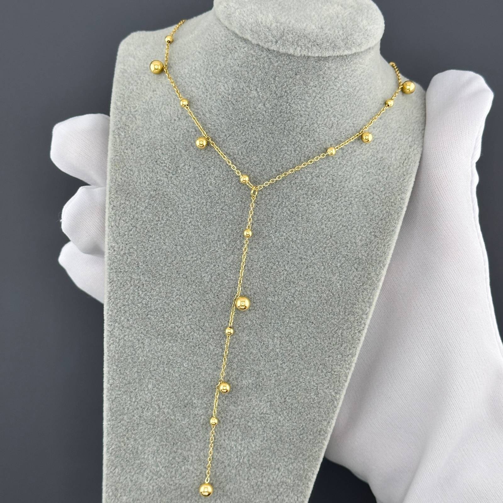 18K Gold Plated Beaded Necklace