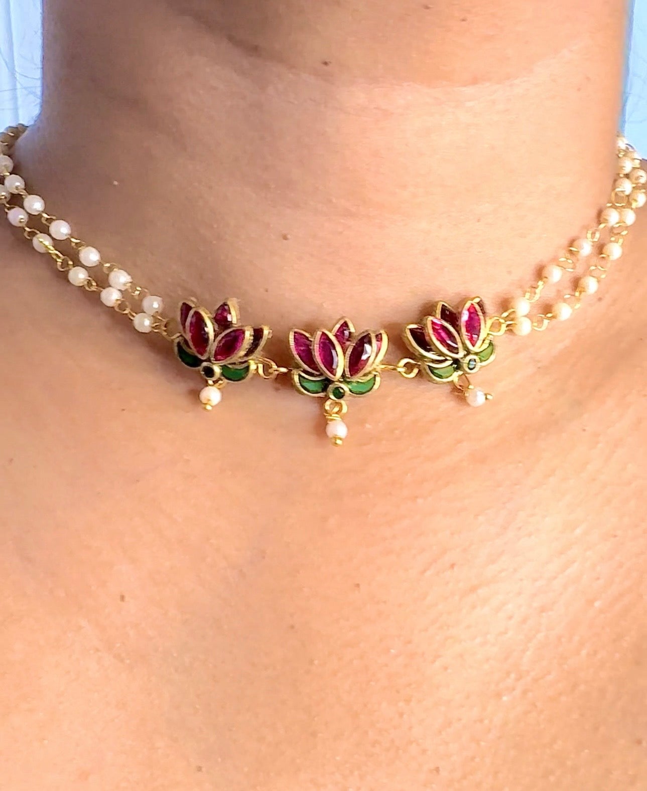 Padmavat Lotus Pearl Choker.