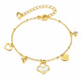 Hearts bracelet, 18K gold plated. AGB-90201