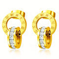18K Gold Plated Roman Numeral Double Ring