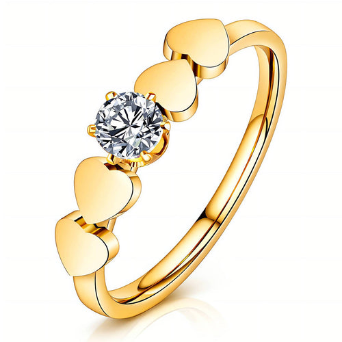 18 Gold Plated Hearts Ring