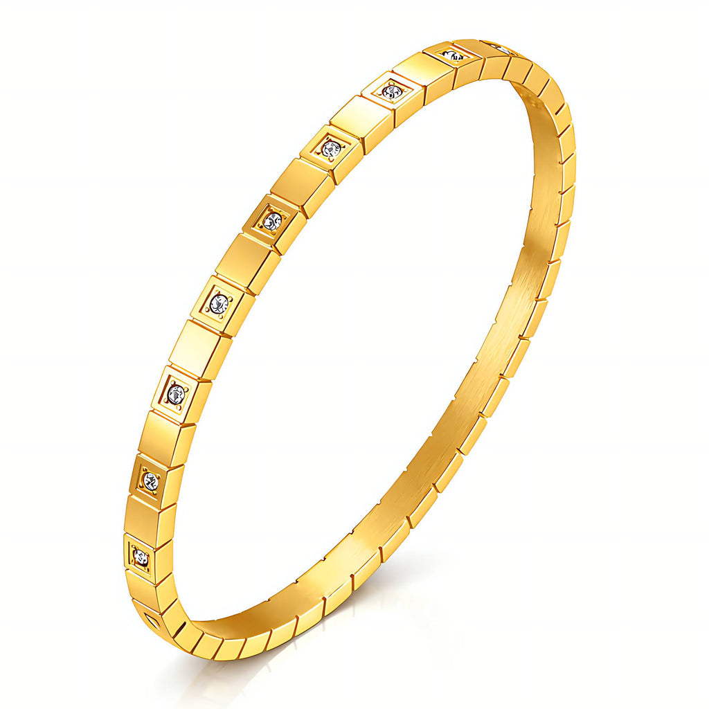 18K Gold Plated, Ice Cube Bangle