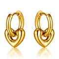 18K Gold Plated, Heart Shaped Hoops