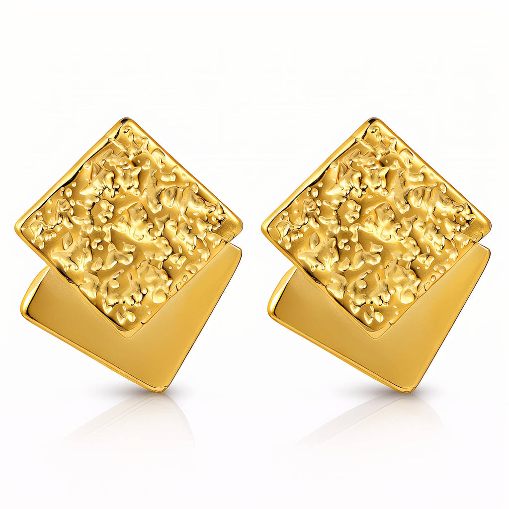 18K Gold Plated Square Earrings
