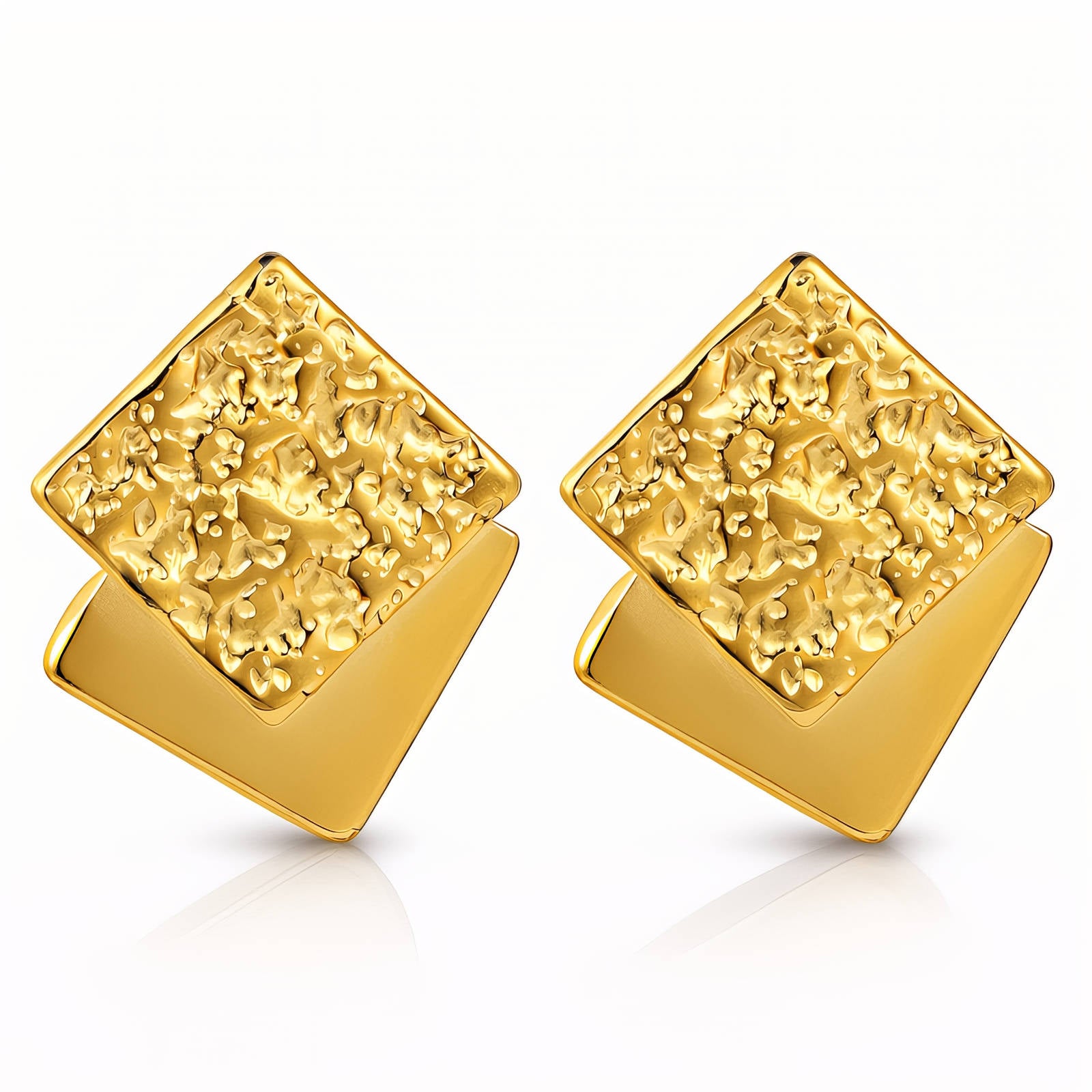 18K Gold Plated Square Earrings