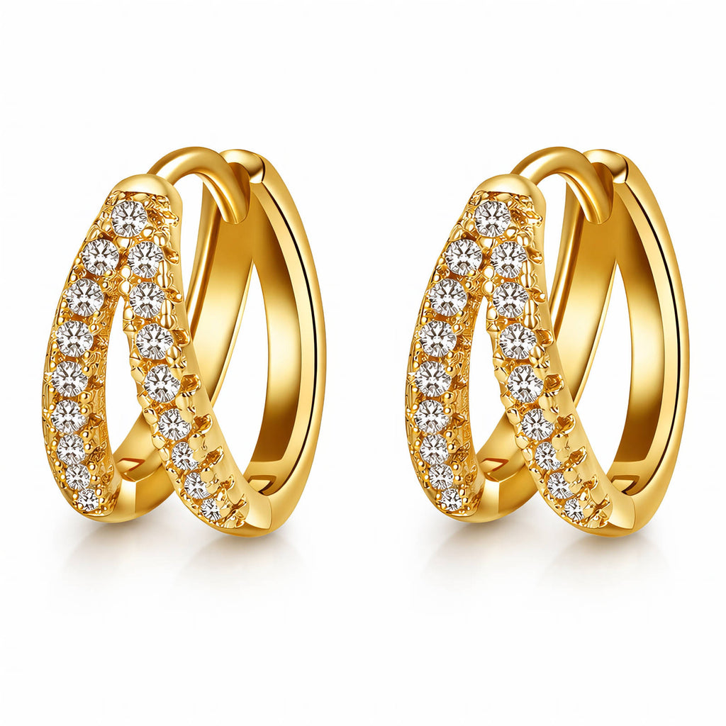 18K Gold Plated Double Layer Earrings