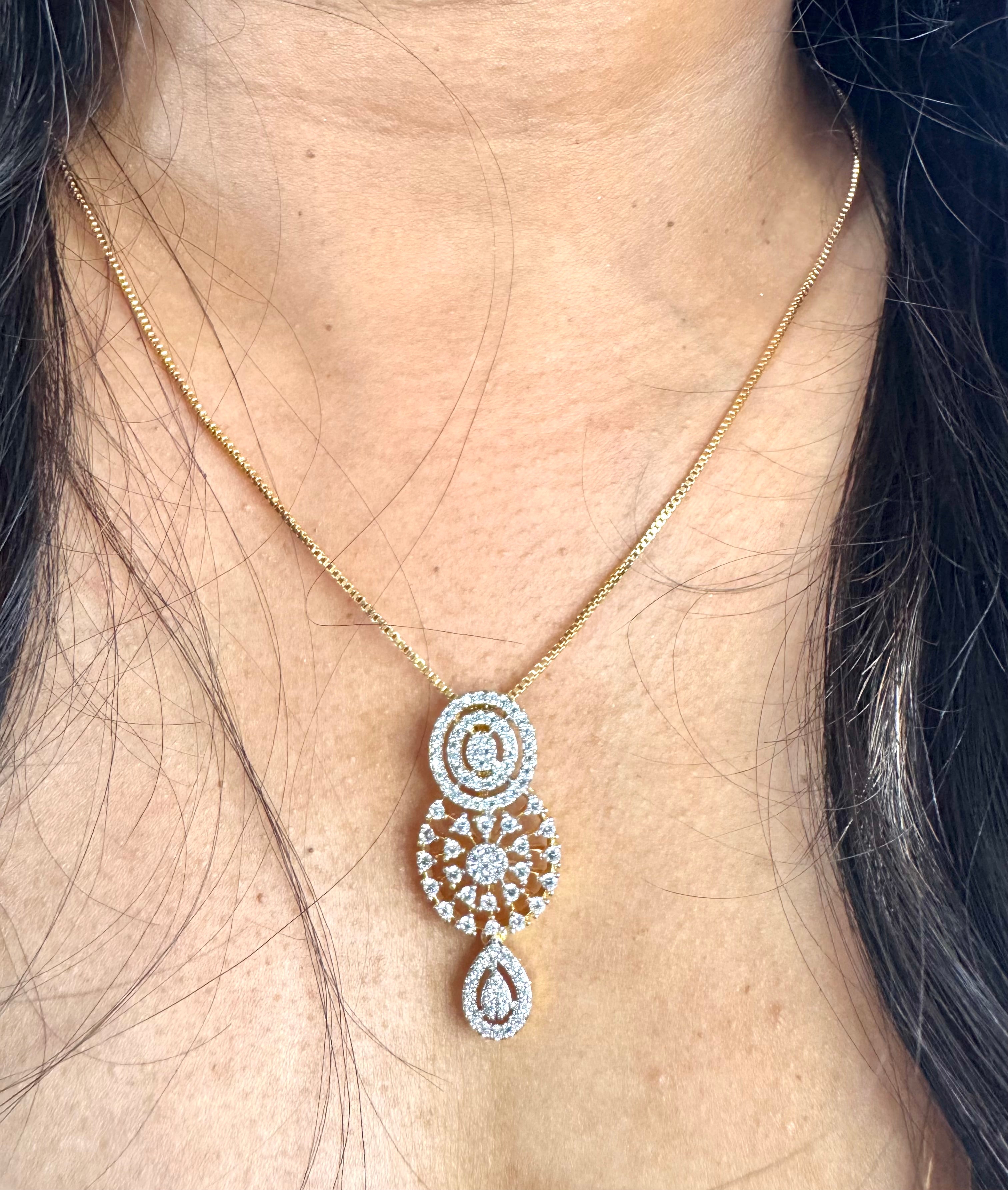 Premium Diamond Replica Pendant Set - ADR80102