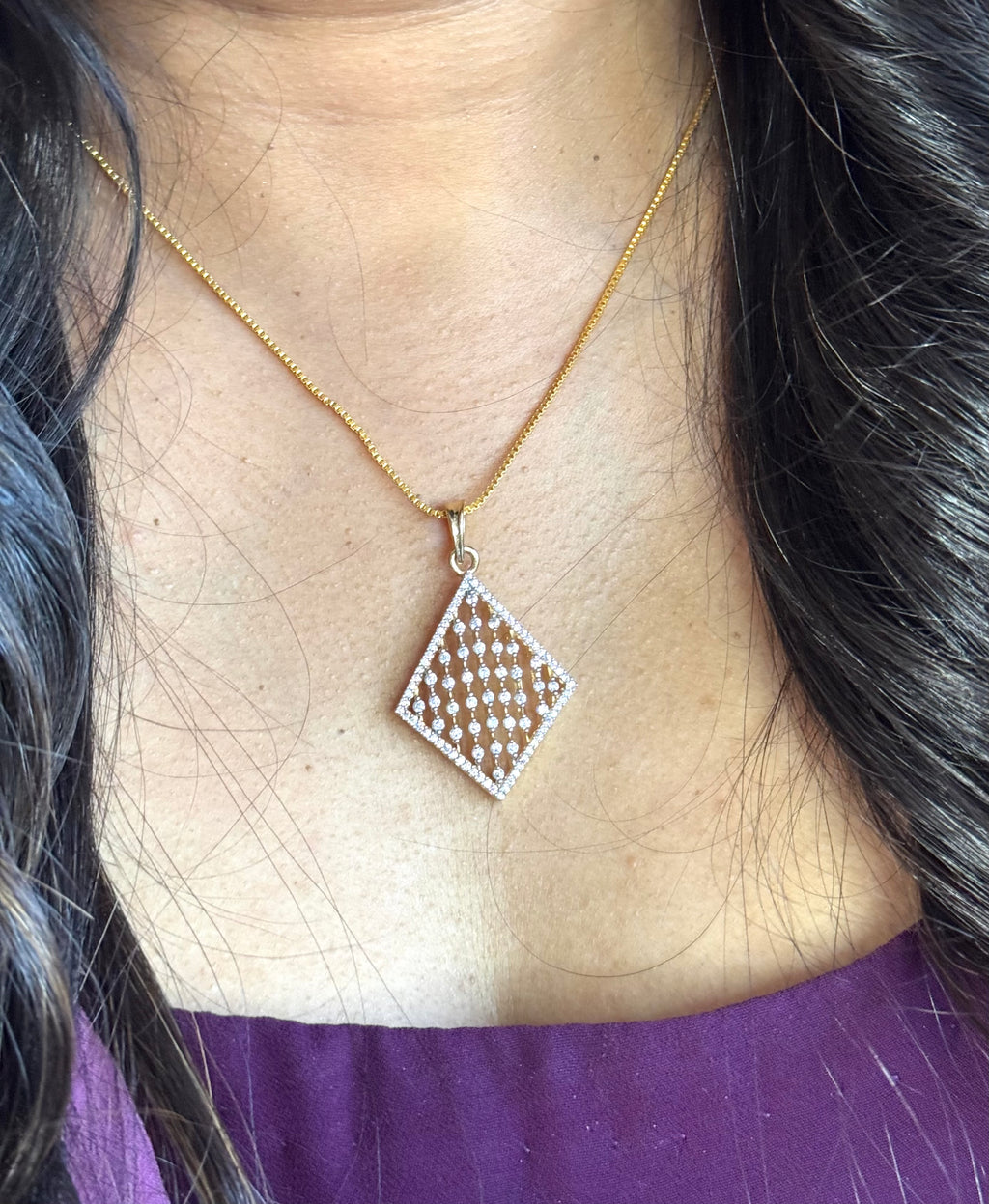 Premium Diamond Replica Pendant Set - ADR80105