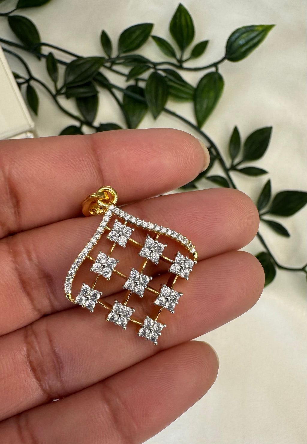 Premium Diamond Replica Pendant Set - ADR80106