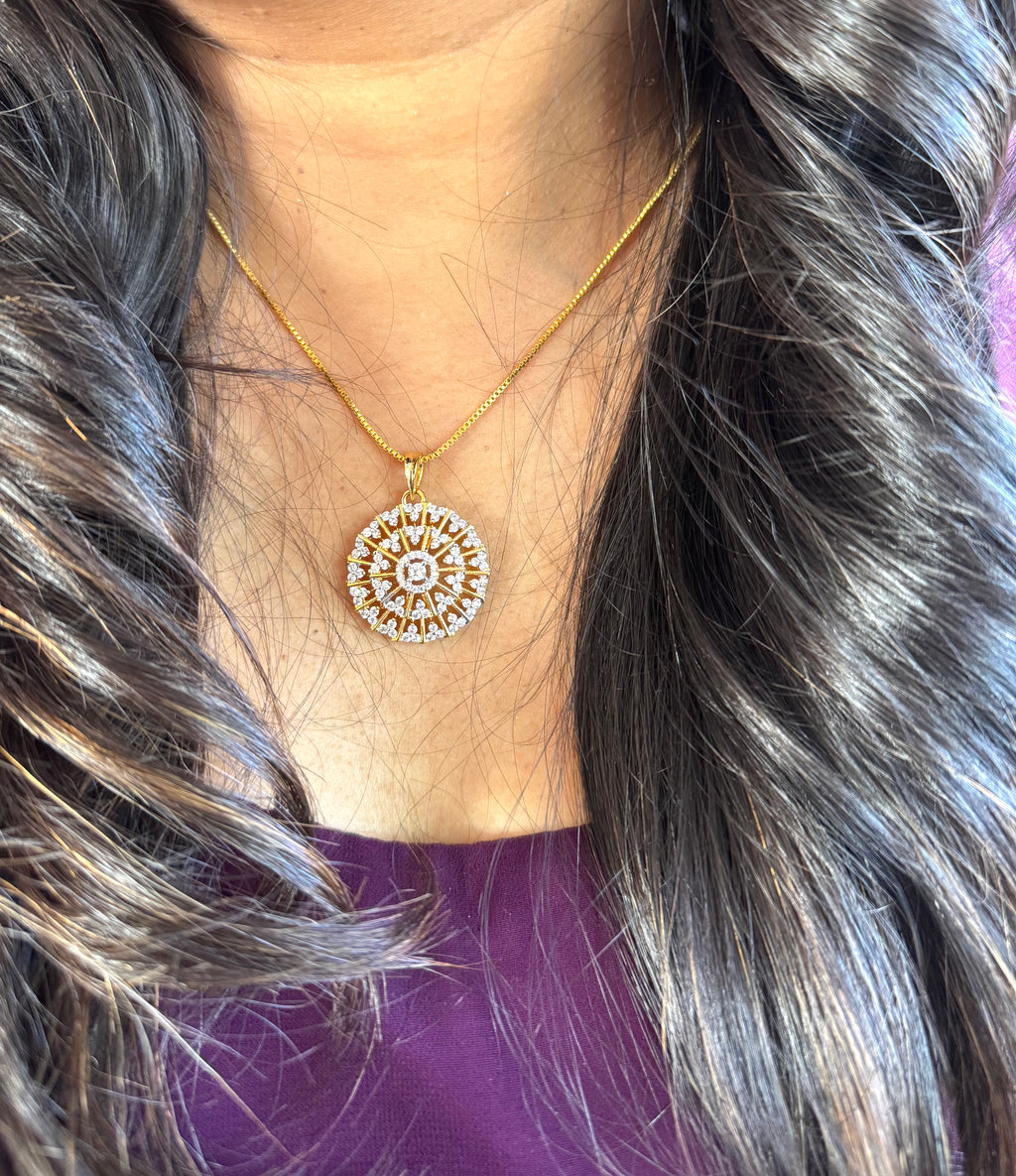 Premium Diamond Replica Pendant Set - ADR80107
