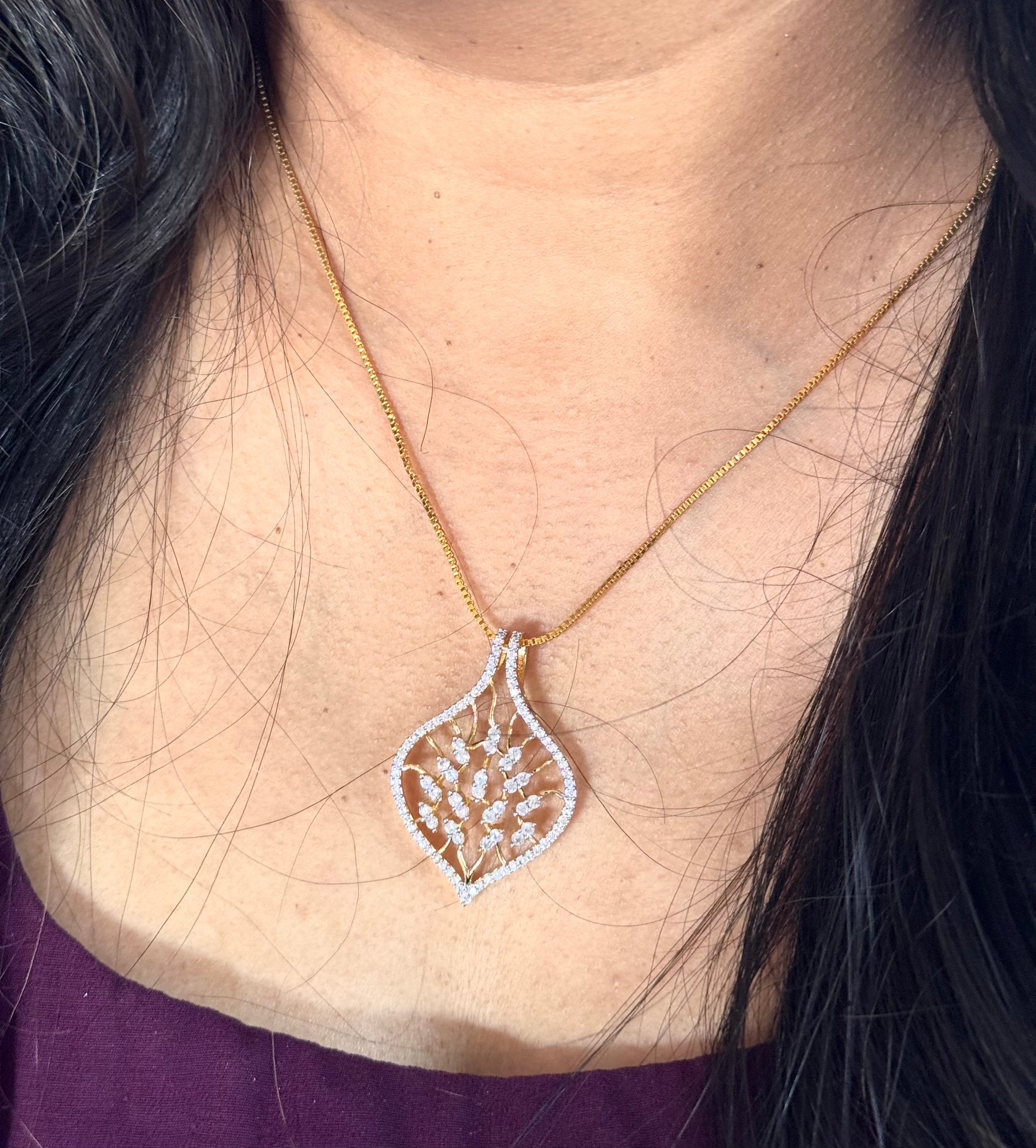 Premium Diamond Replica Pendant Set - ADR80108