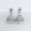AD Stone Dome Jhumka Earrings-AER30103
