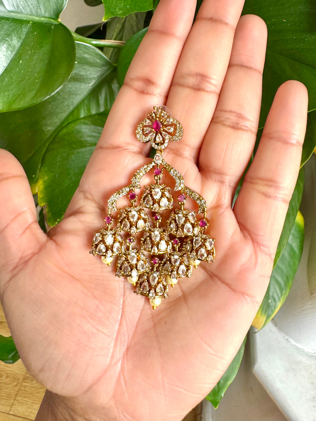 Chandbali Cluster Jhumka Earrings-AER30104