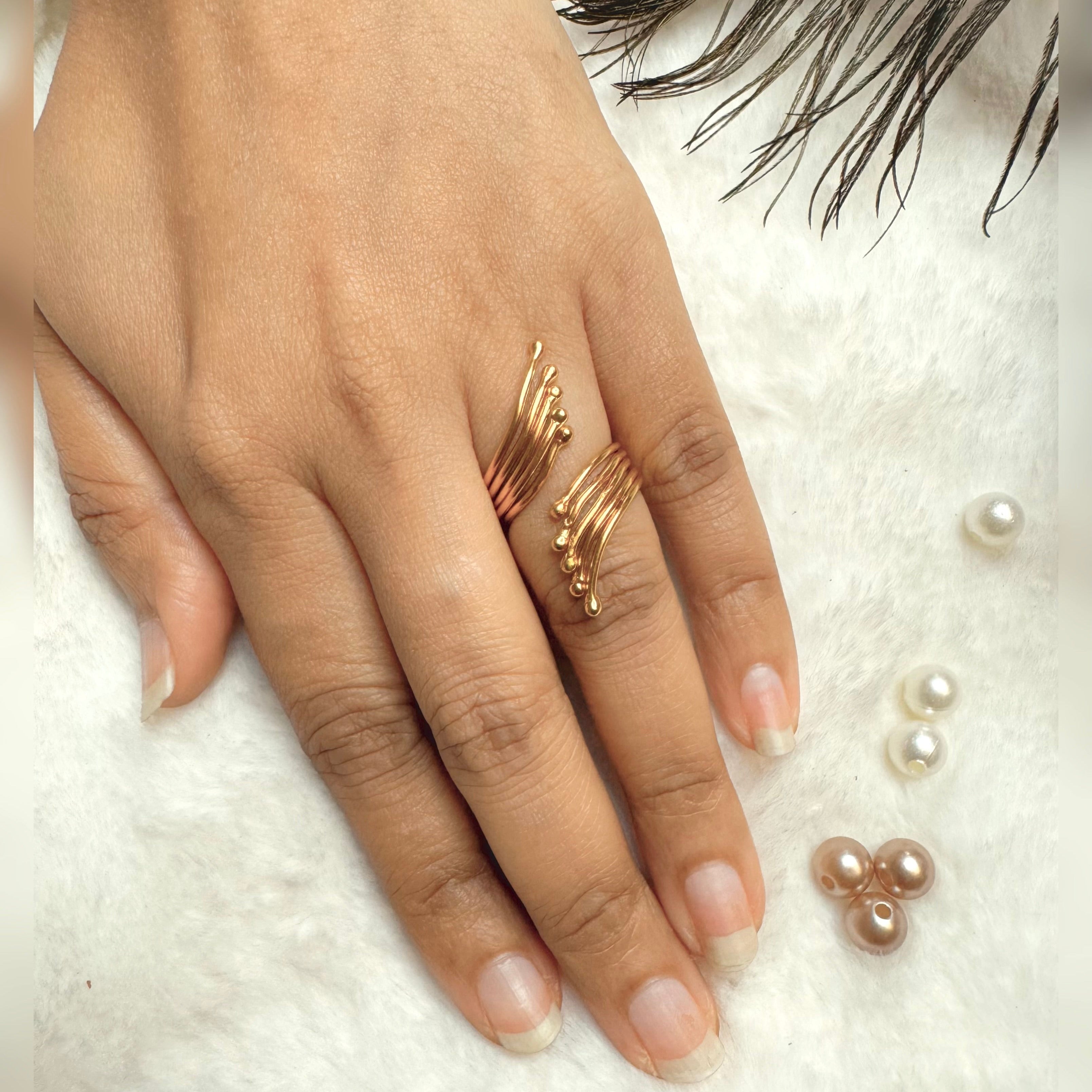 Bryce Golden Curl Ring-AGR-70102