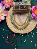 Vipanchika Double Layer Enamel Floral Neckpiece With Earring-ANP10803
