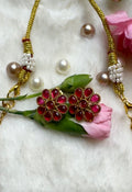 Tanvi Floral Short Neckpiece With Earrings -ANP10808