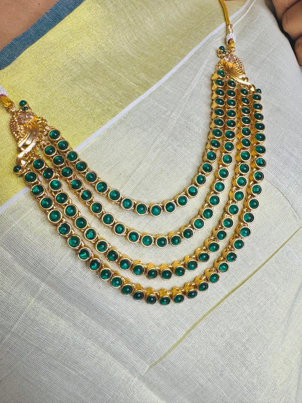 Avanthika 4 Layer Neckpiece With Earrings -ANP10821