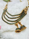 Avanthika 4 Layer Neckpiece With Earrings -ANP10821