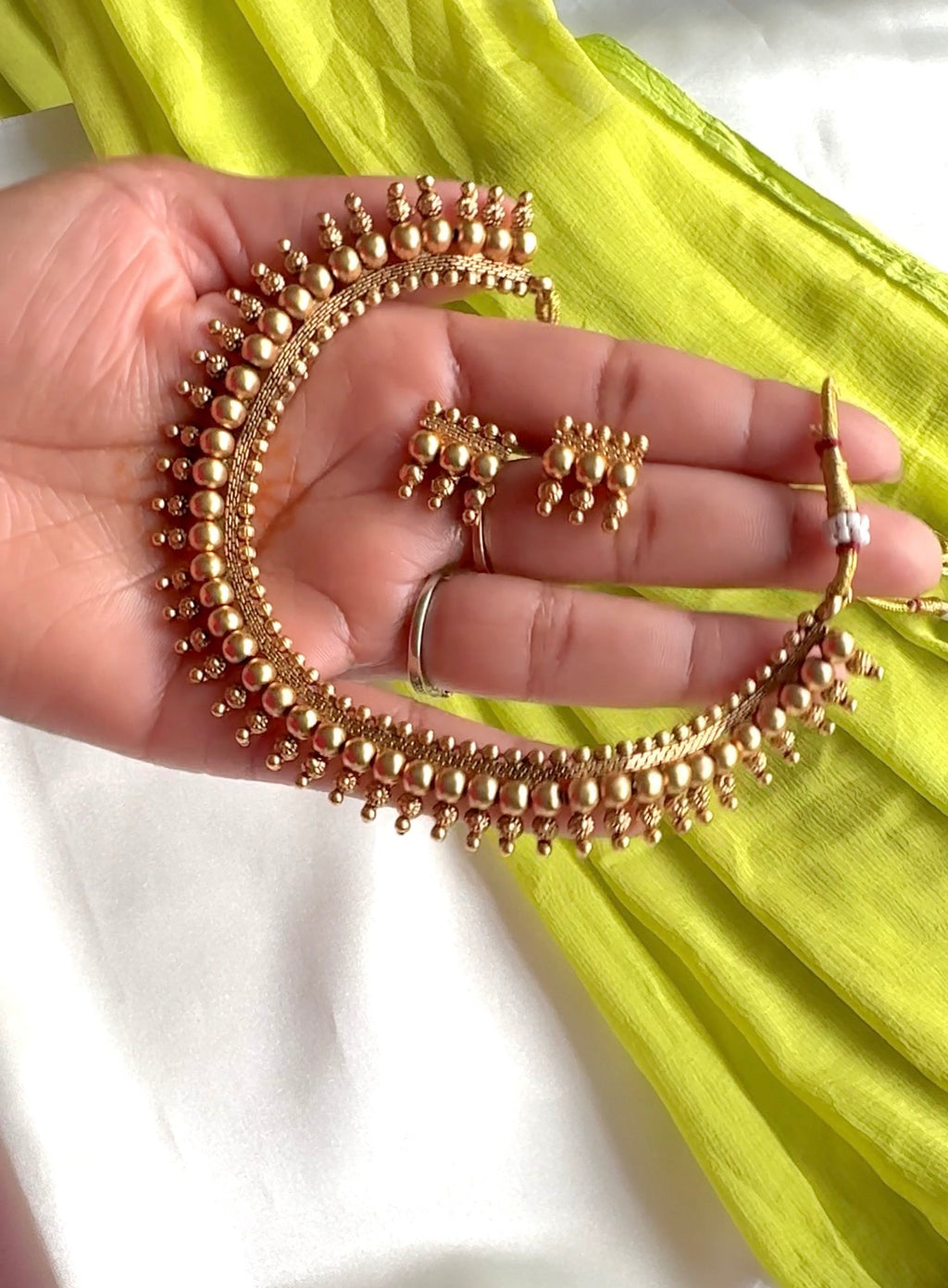 Samvrutha Golden Bud neckpiece- ANP10829