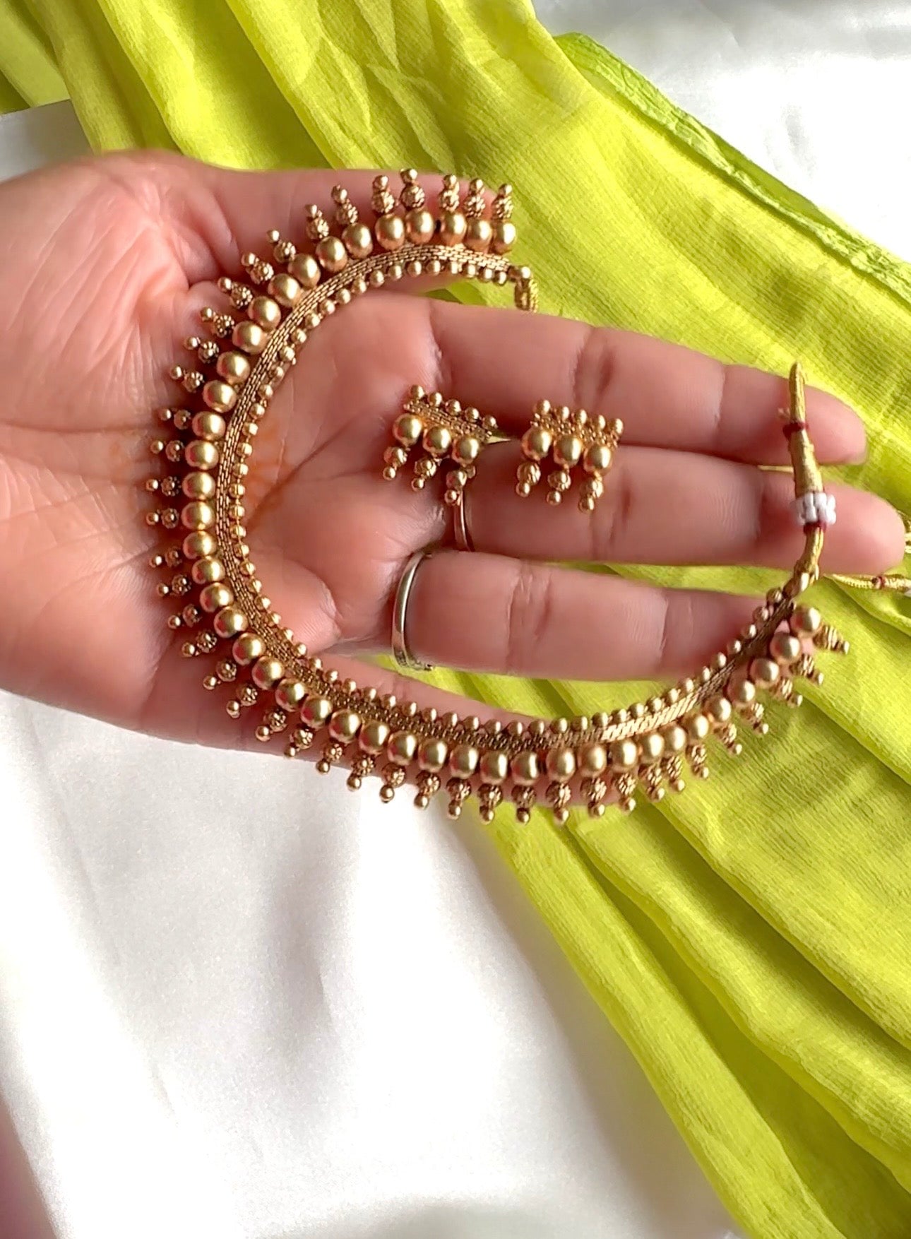 Samvrutha Golden Bud neckpiece- ANP10829