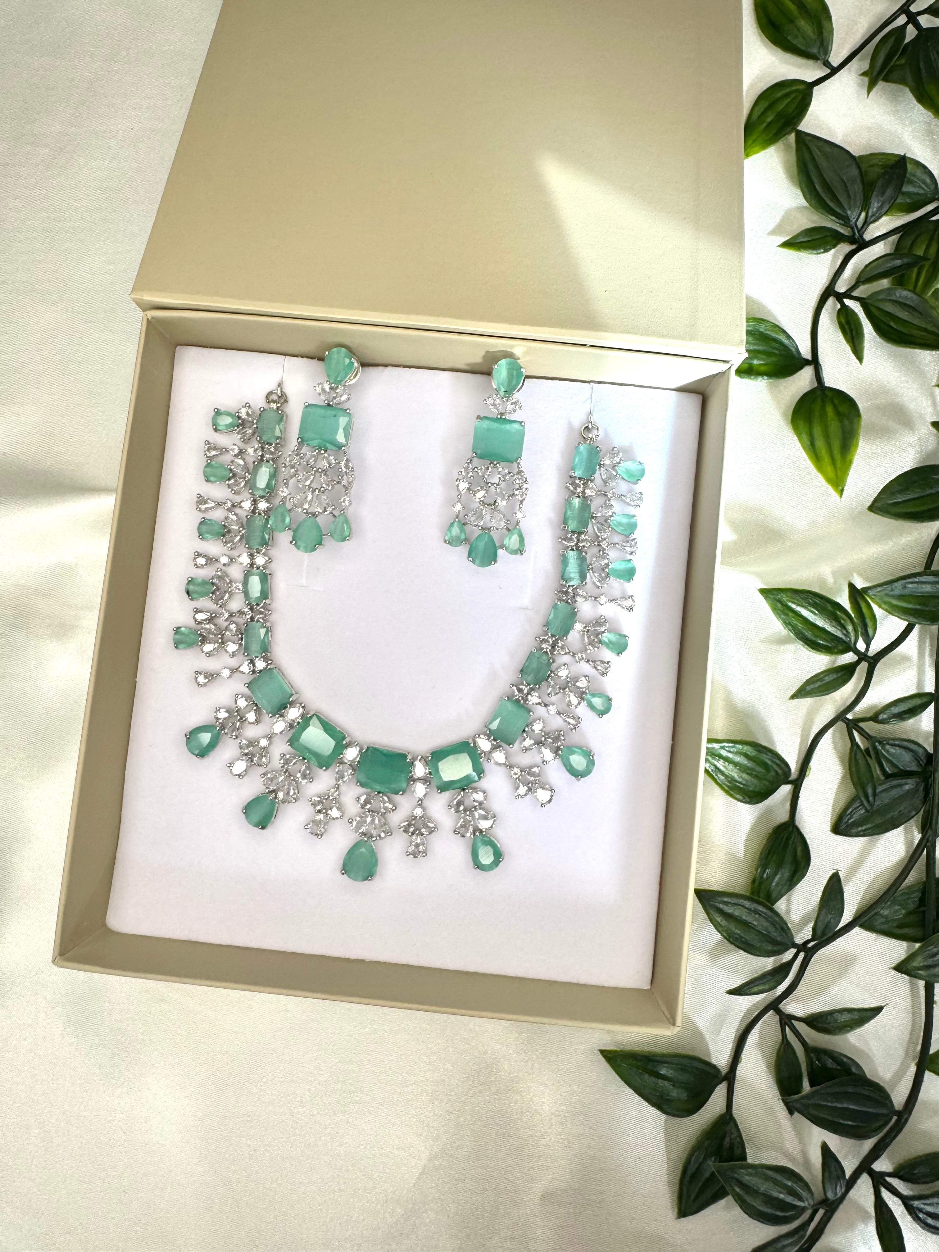 Turquoise AD Stone neck piece- ANP60142