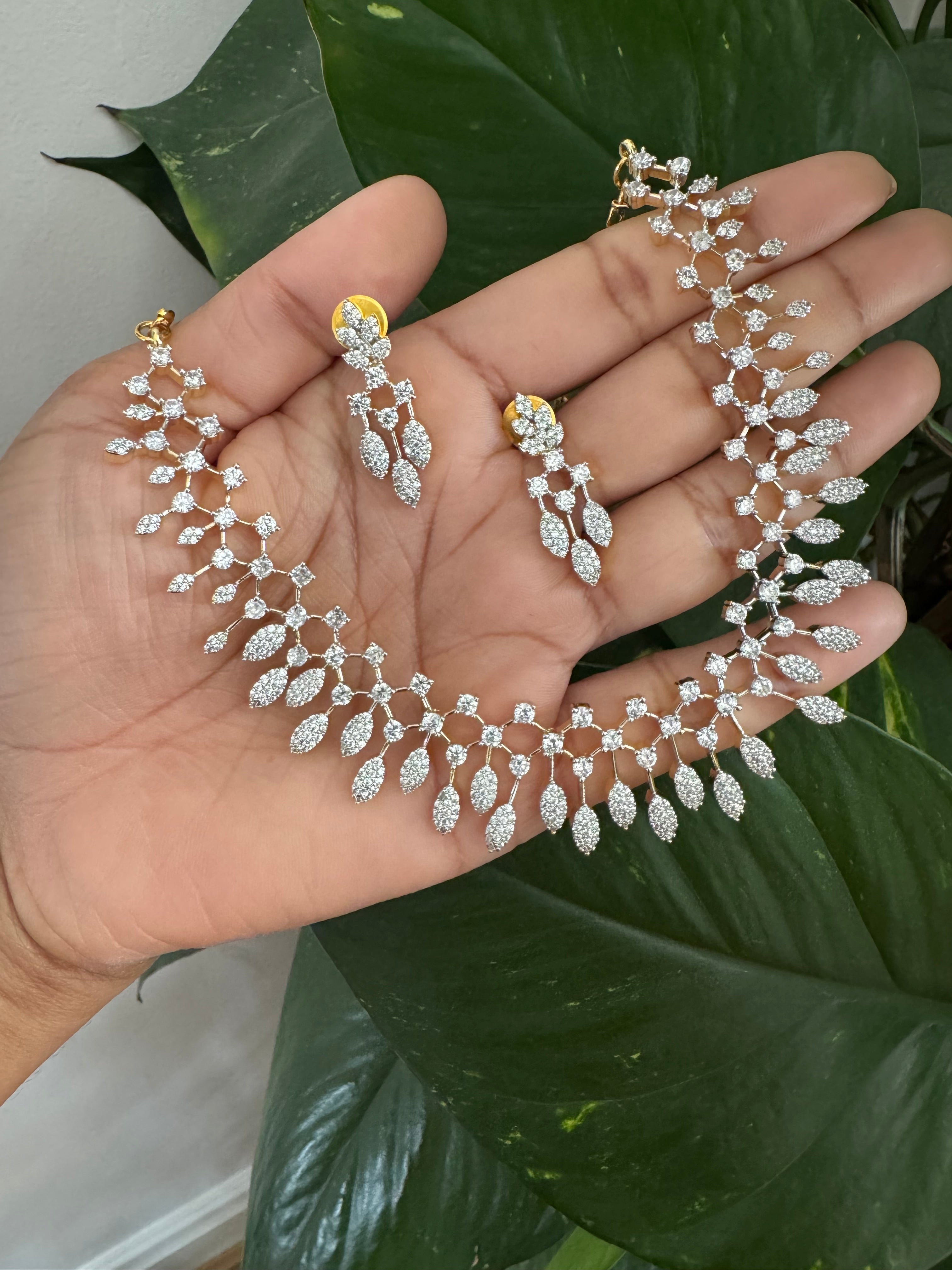 Crystal Cascade AD Necklace-ANP60147