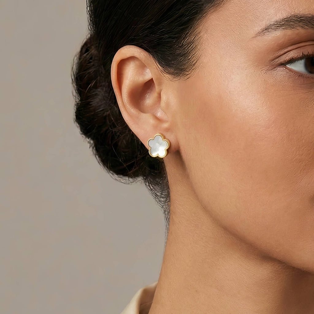 "Flowers" Earrings. 18K Gold plated. AGE-90319