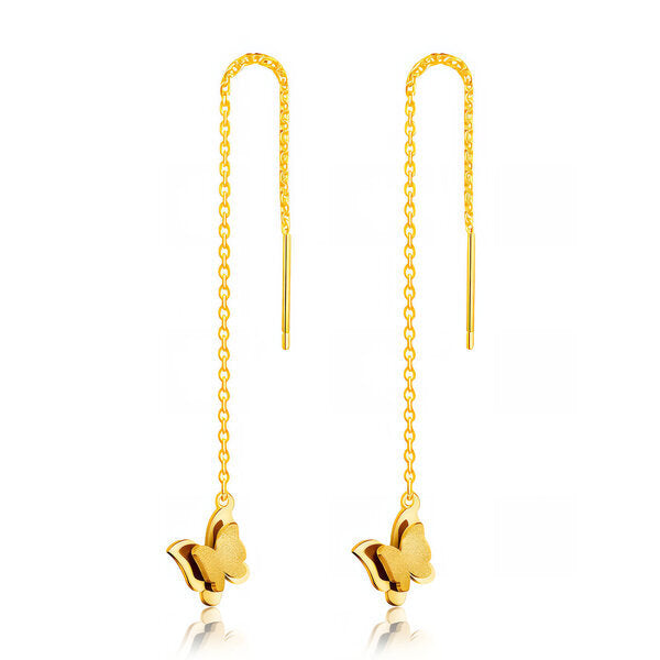 "Butterflies" Earrings, 18K Gold Plated Steel