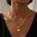 18 K Gold Plated Necklace with Heart Pendant