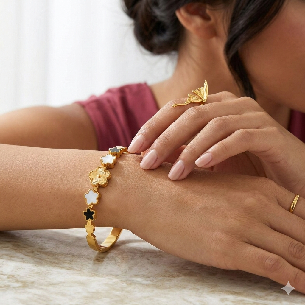 18K Gold Plated Flower Meadow Bracelet