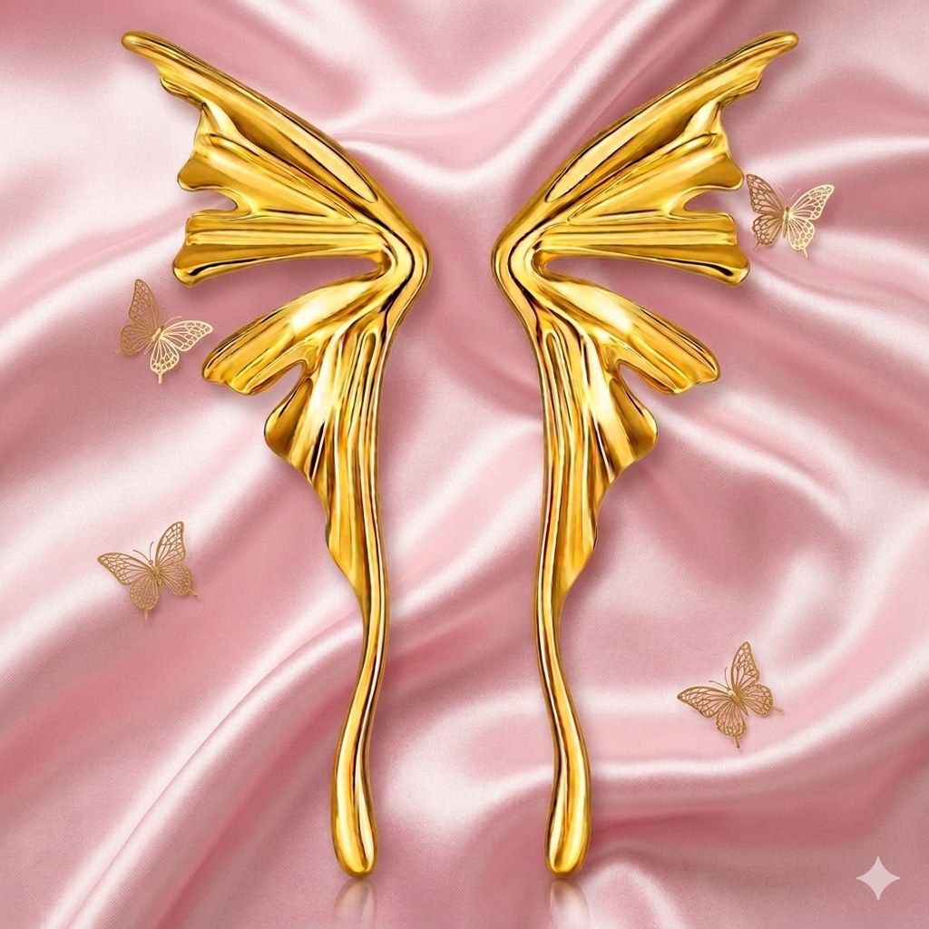 18K Gold Plated, Golden Wings Earrings