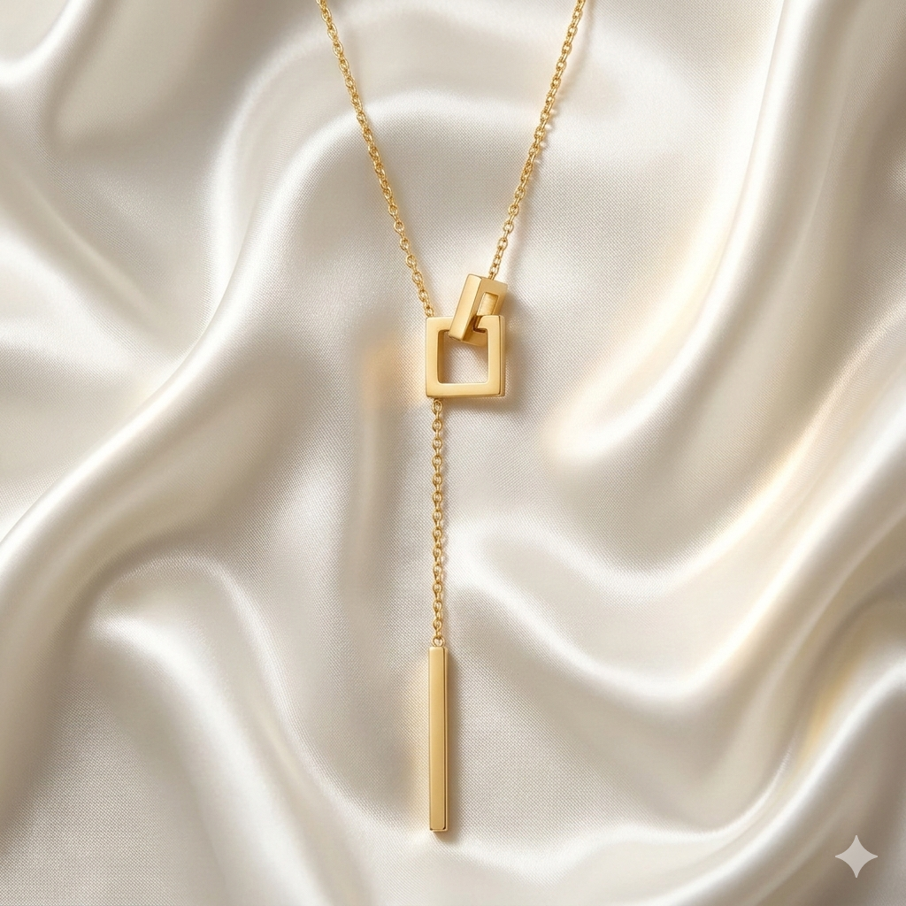 18K Gold Plated Geometry Shaped Necklace