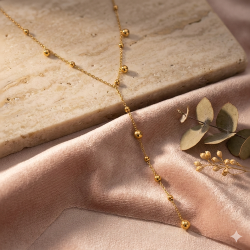 18K Gold Plated Beaded Necklace