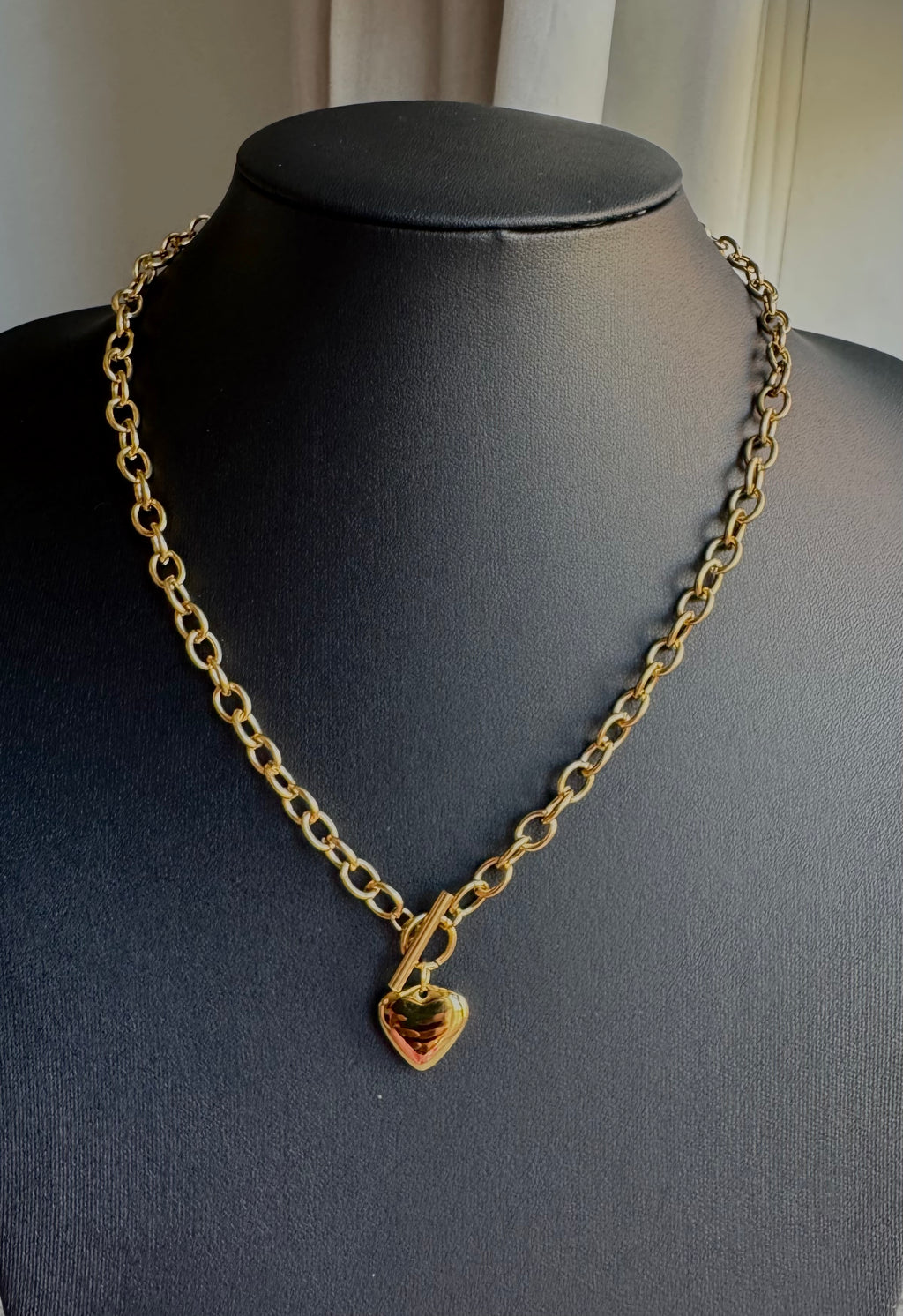 18 K Gold Plated Necklace with Heart Pendant