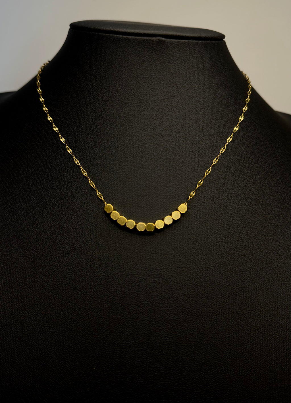 18K Gold Plated Necklace with Small Cubes
