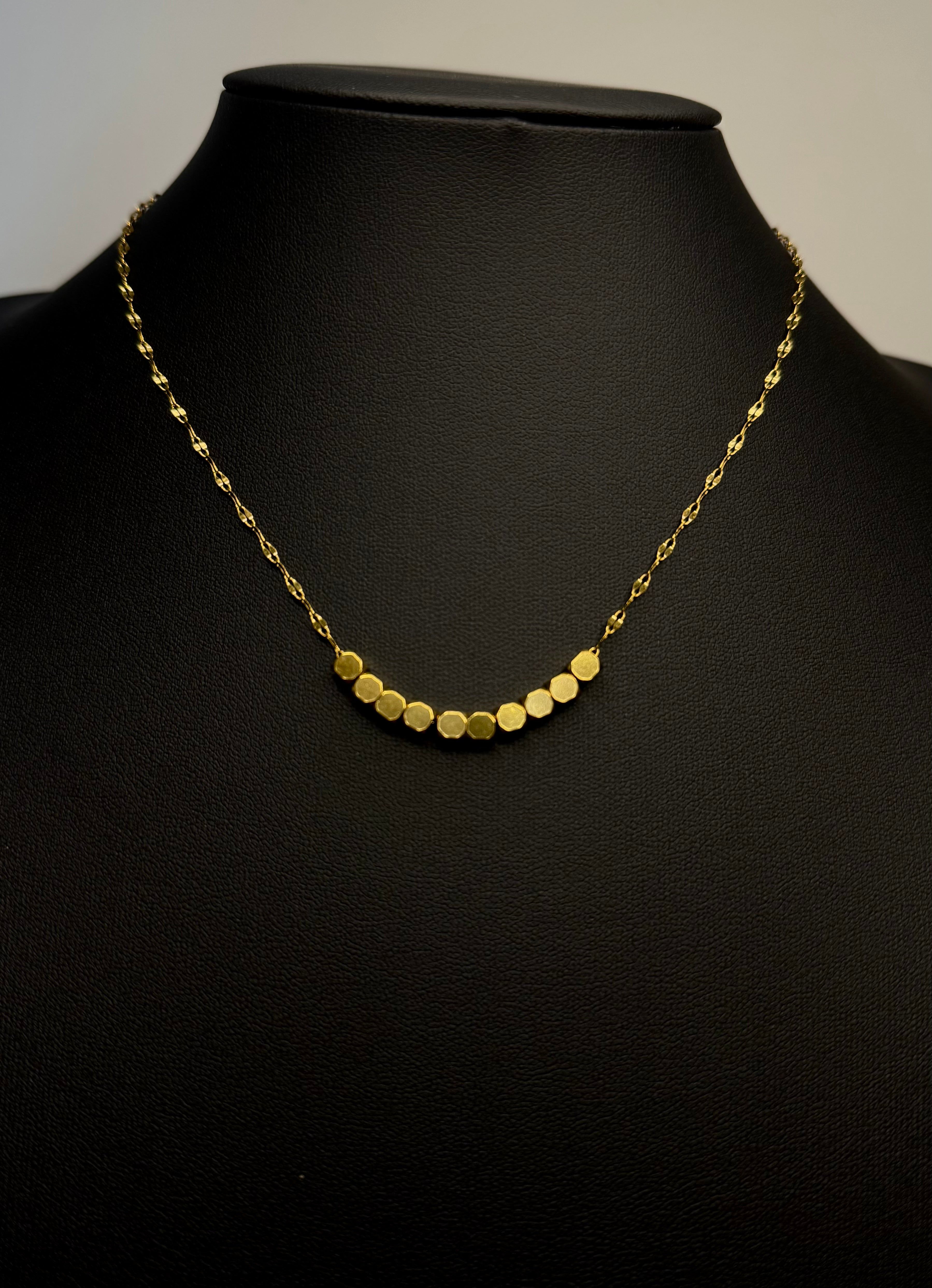 18K Gold Plated Necklace with Small Cubes