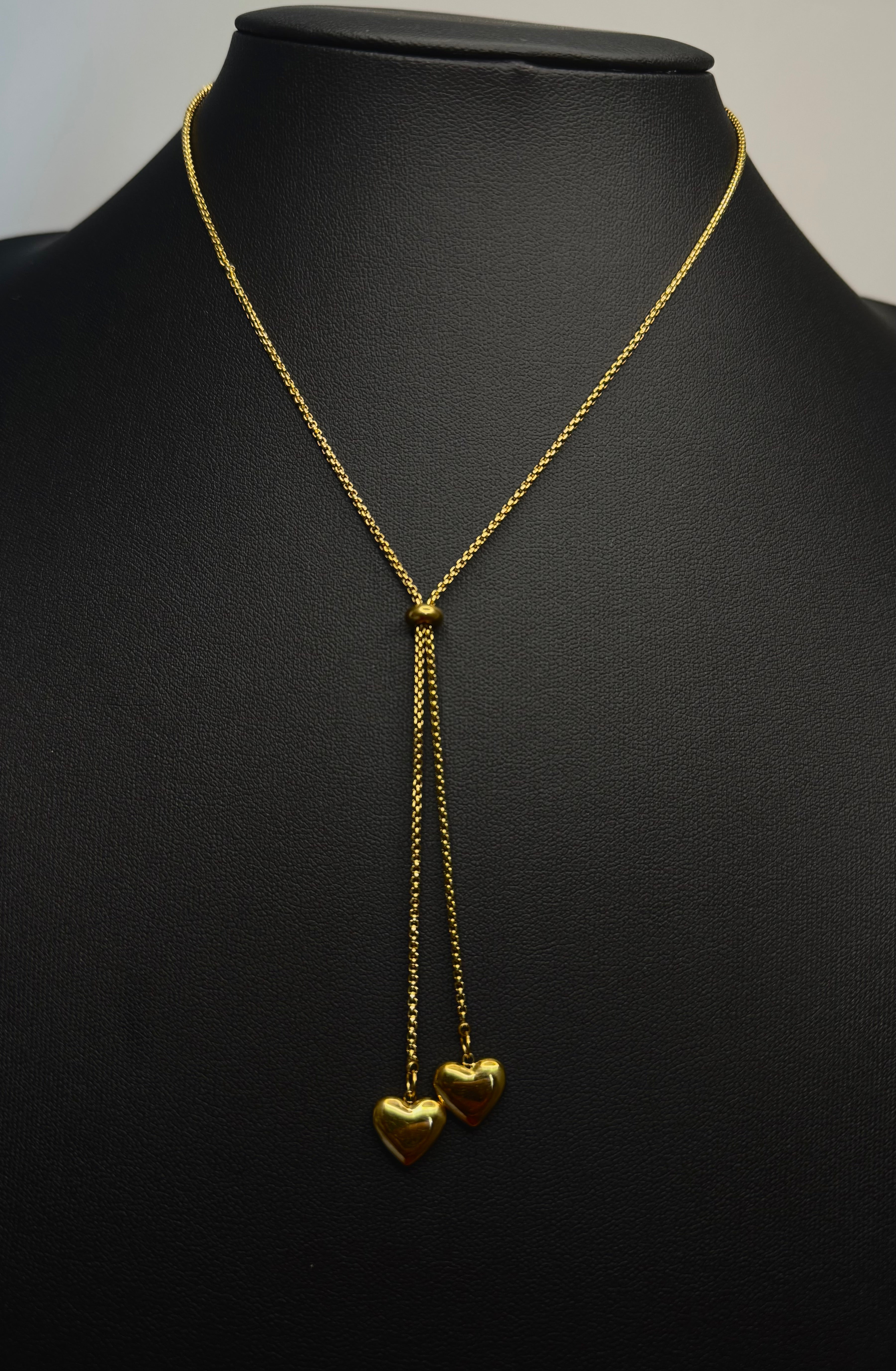 18K Gold Plated Dual Heart Necklace