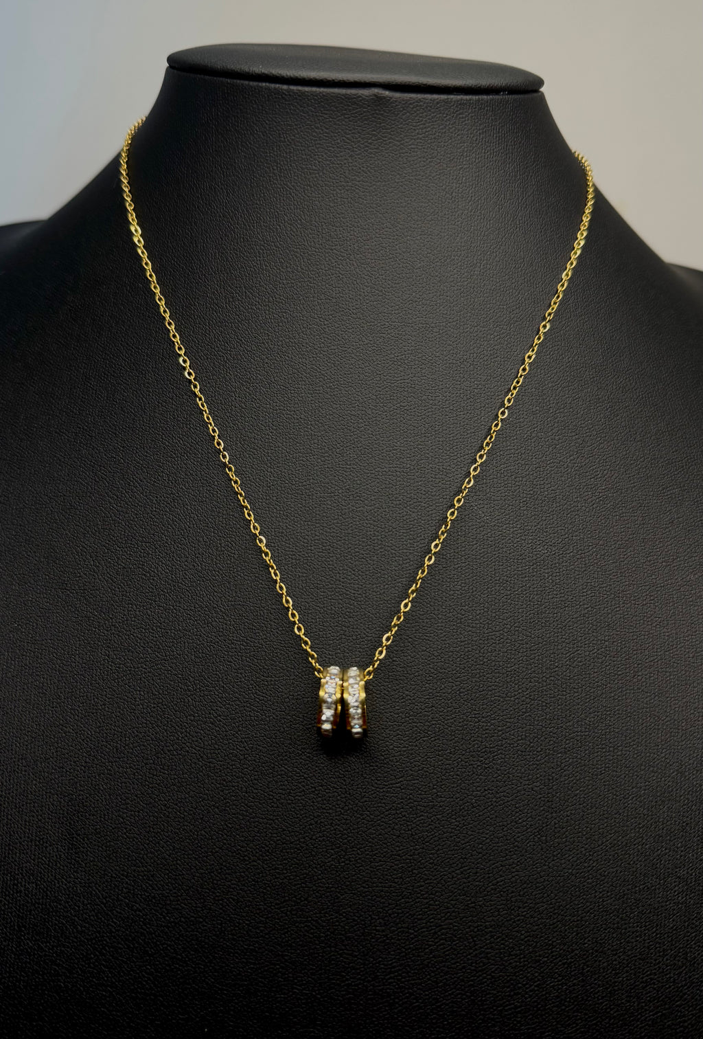 18K Gold Plated Necklace With Ringlike Pendants