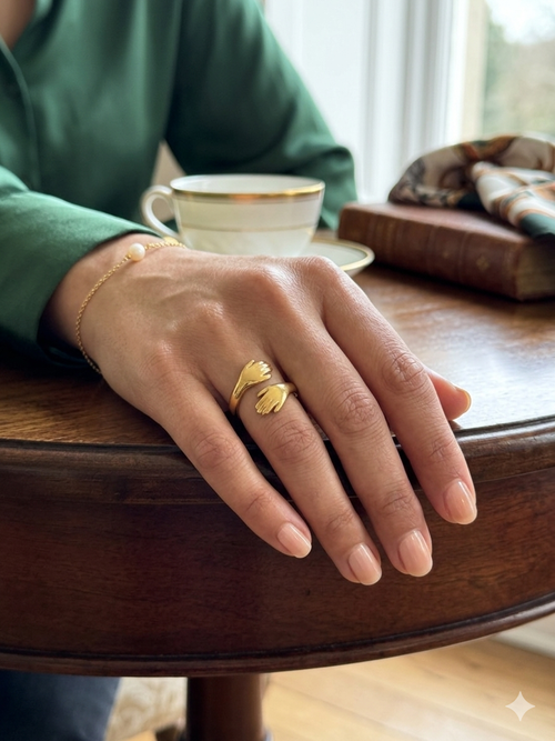 18K Gold Plated 'CARE' Ring