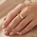 18 Gold Plated Hearts Ring
