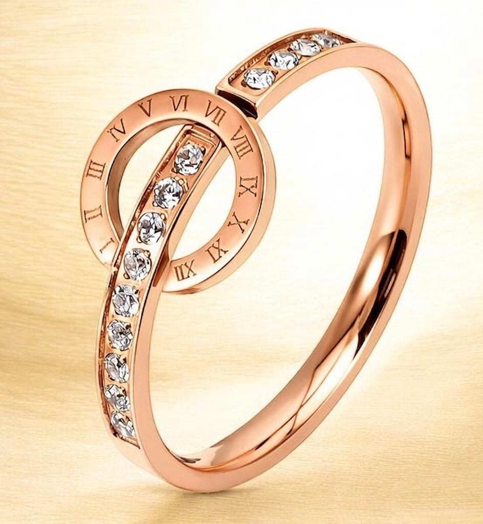 18K Gold Plated, Rose Gold Ring