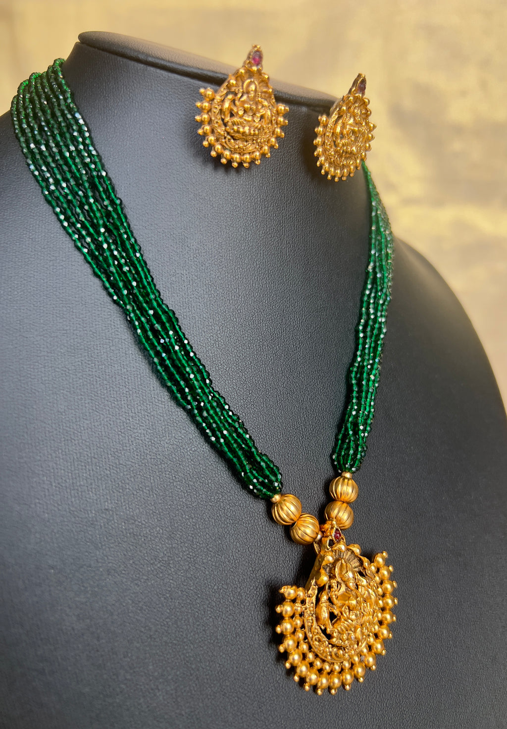 Multi Strand beaded short haram set - ANP 60166