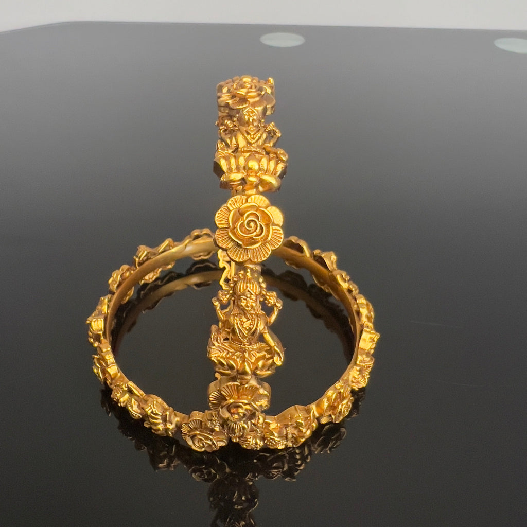 Antique Floral Gold Bangles-ABA10116