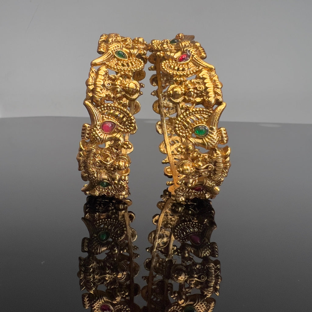 Antique Temple Peacock Kada Bangle-ABA10118