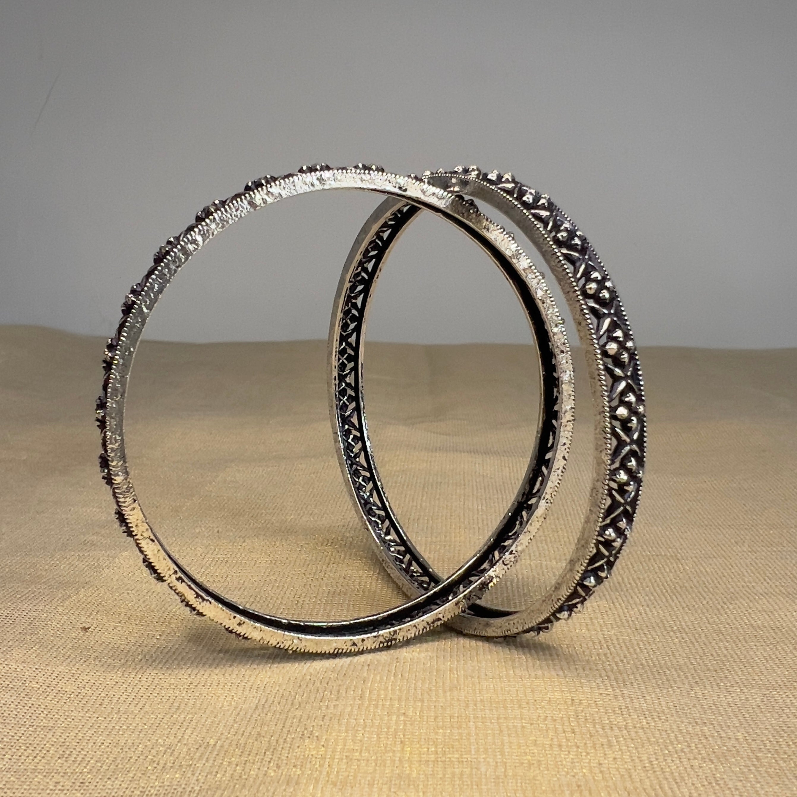 Textured Oxidized Designer Bangles-ABA10122