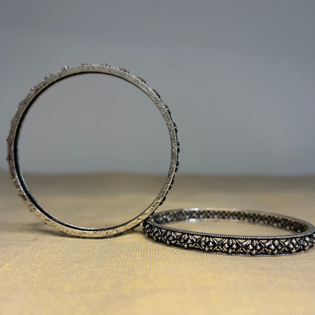 Textured Oxidized Designer Bangles-ABA10122