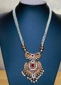 Pearl strand long necklace set - ALH 40118