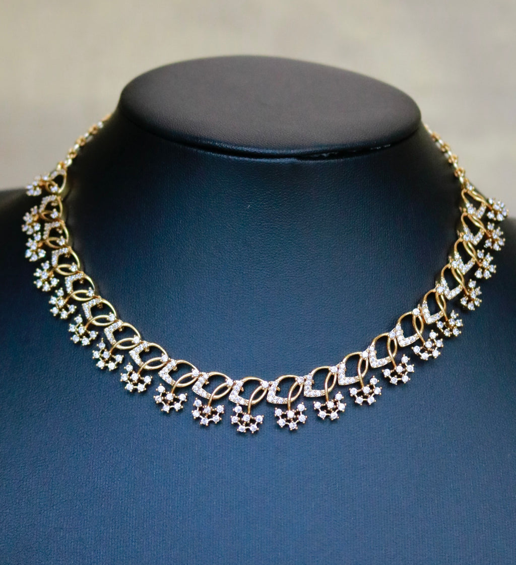 AD stone neckpiece with earrings - ANP 60150