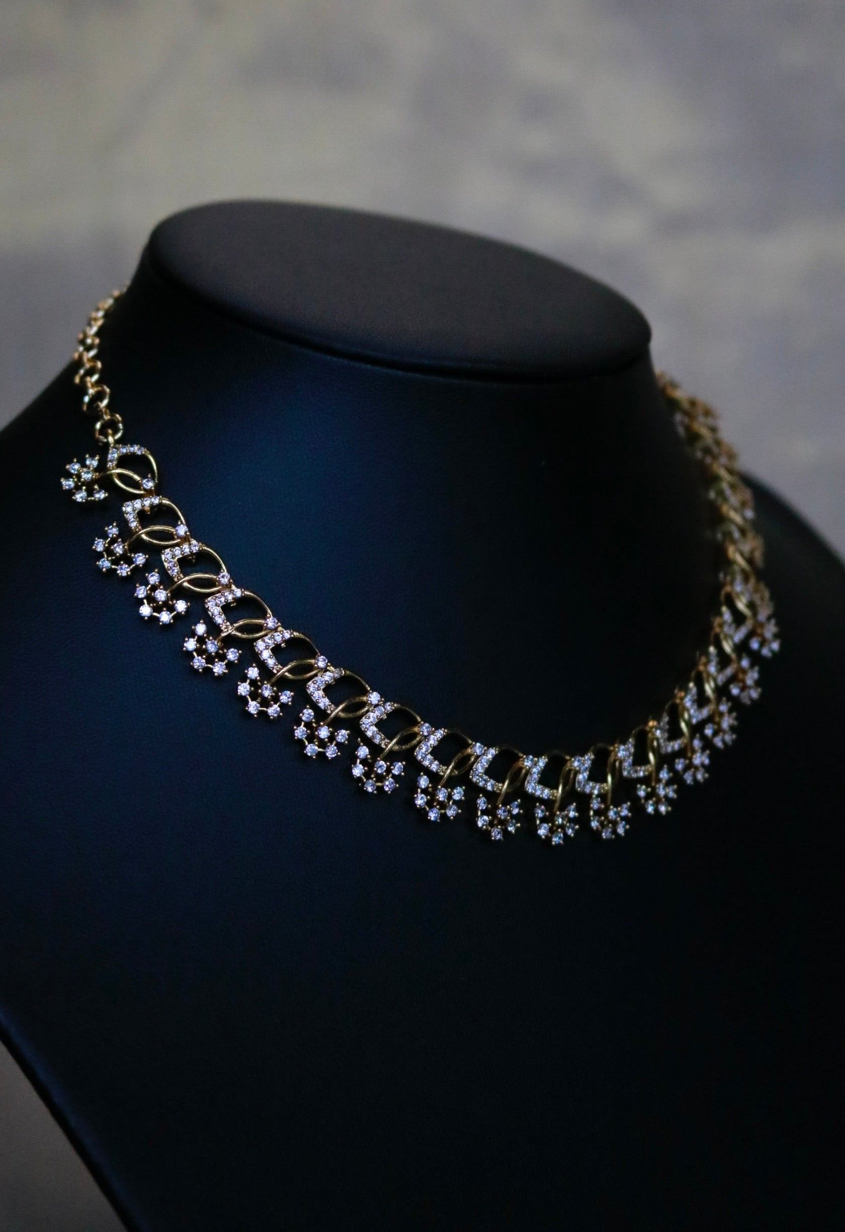 AD stone neckpiece with earrings - ANP 60150