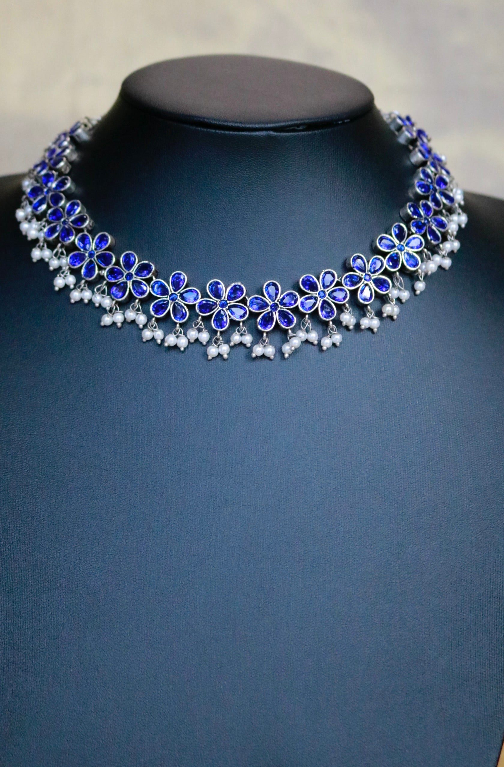 Blue blossom choker set - ANP 60164